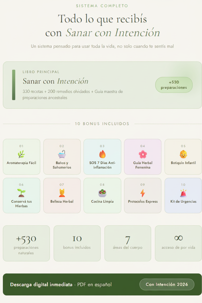 SANAR con Intención — Sistema completo de medicina natural
