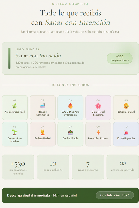 SANAR con Intención — Sistema completo de medicina natural